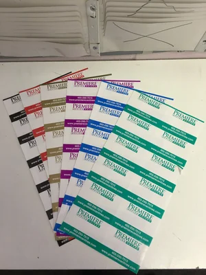 Color-coded Premiere Office Moving adhesive label sheets