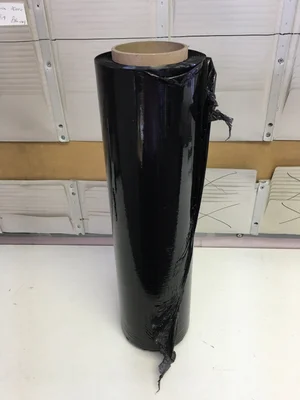 Roll of black stretch wrap